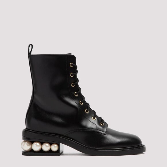 NICHOLAS KIRKWOOD CASATI EMBELLISHED LEATHER ANKLE BOOTS - Picture 2 of 15